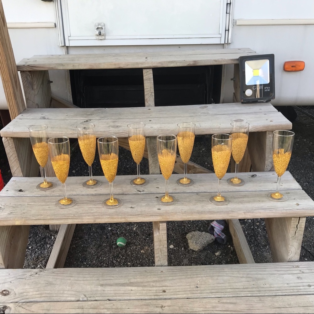 Party Champagne Glittered Glasses 10
